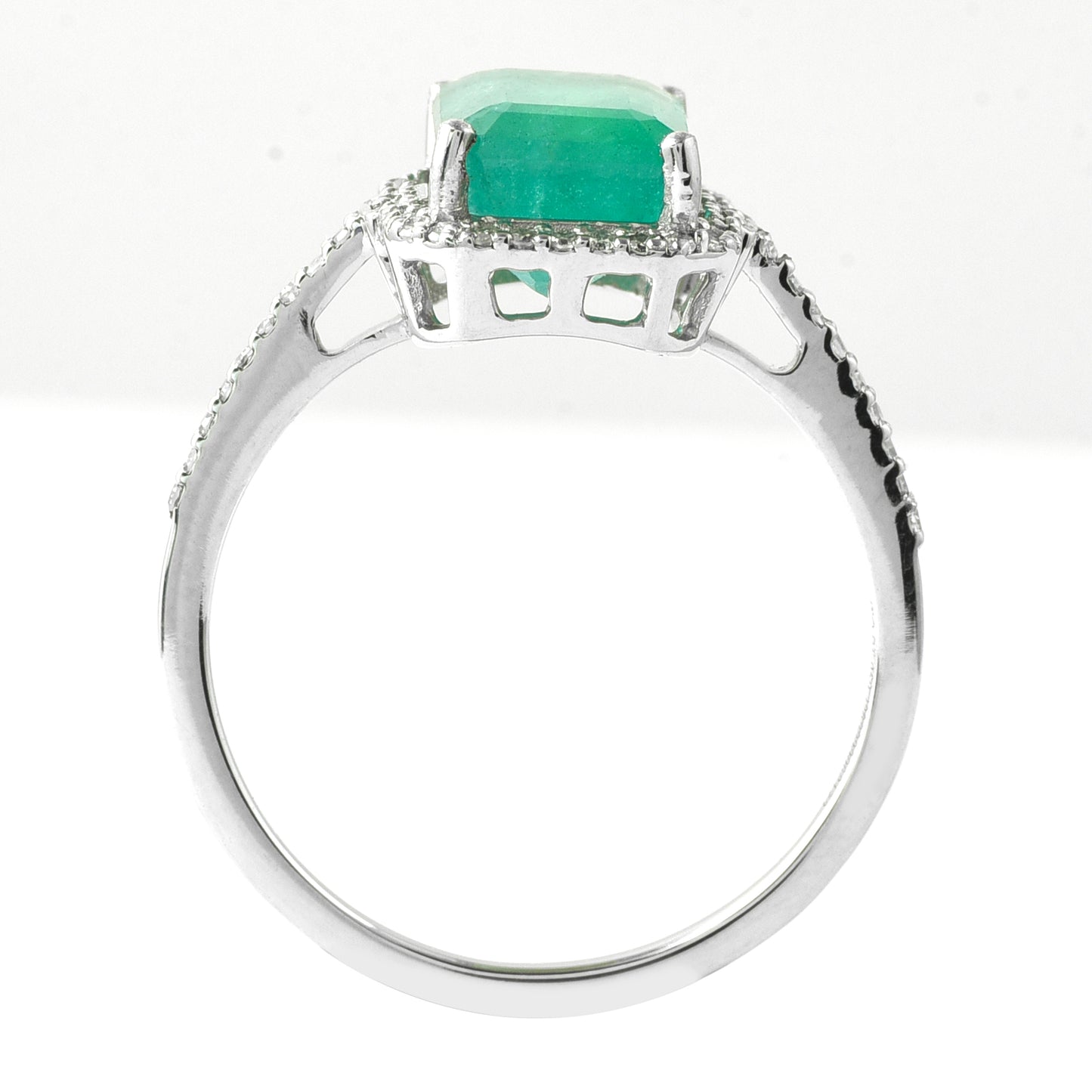 2.79 Ct Octagon Step Cut Natural Emerald 950 Platinum Ring