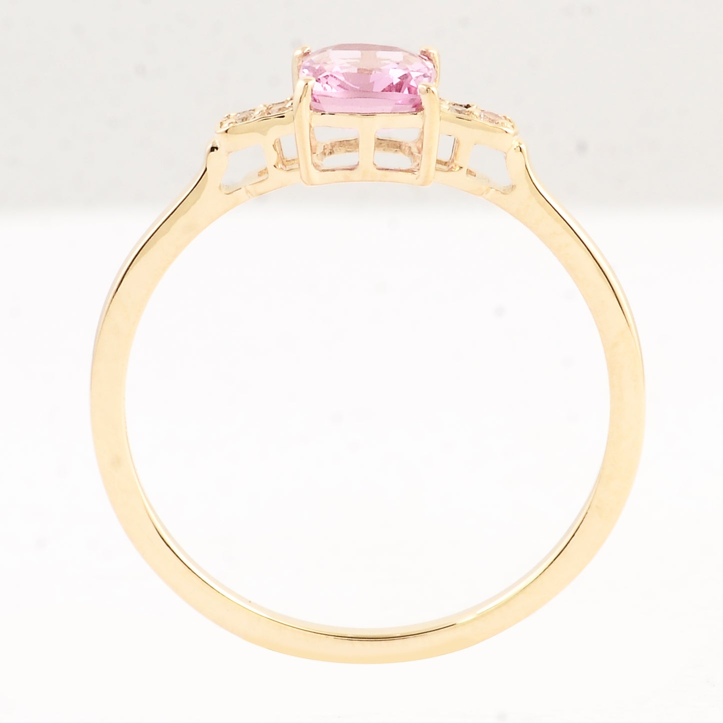 0.79 Ct Square Spinel 14K Gold Ring