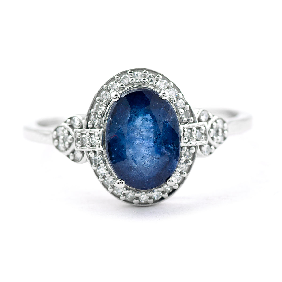 2.10 Ct Oval Mixed Cut Natural Sapphire 950 Platinum Ring