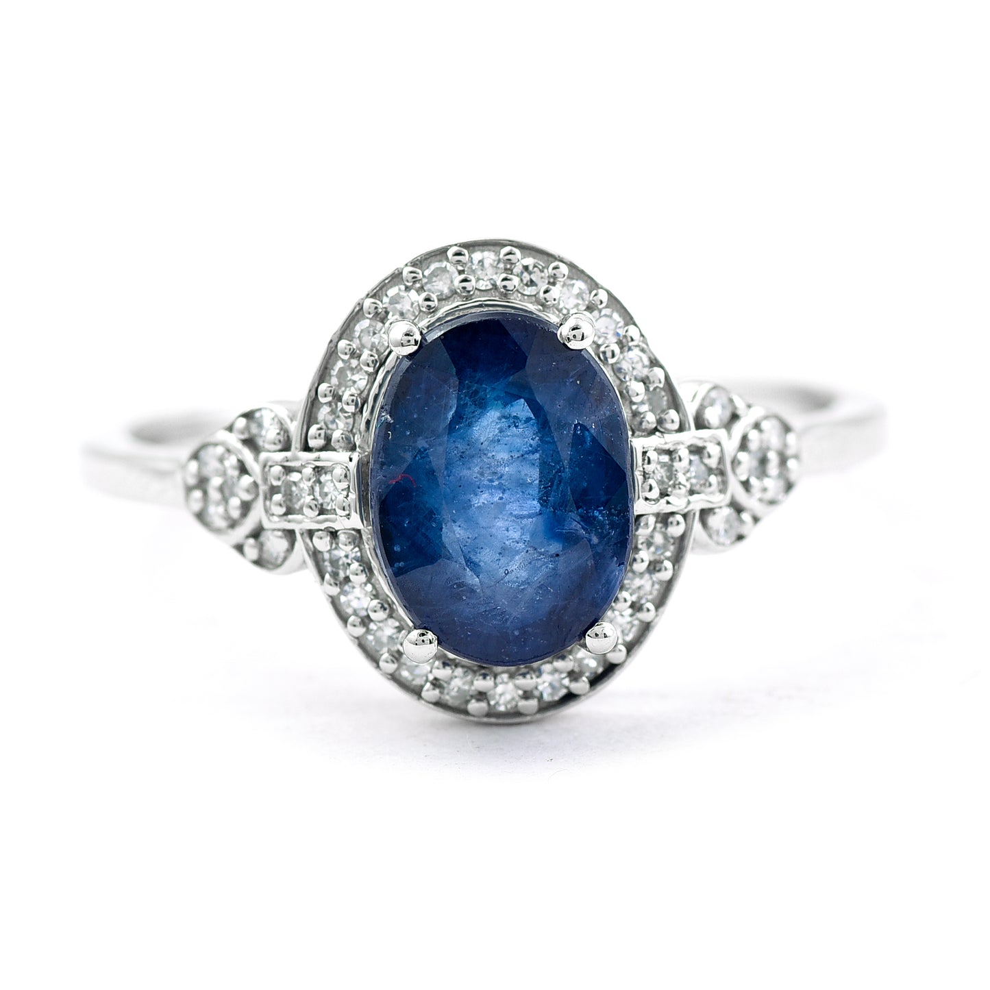 2.10 Ct Oval Mixed Cut Natural Sapphire 950 Platinum Ring
