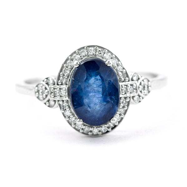 2.10 Ct Oval Mixed Cut Natural Sapphire 950 Platinum Ring