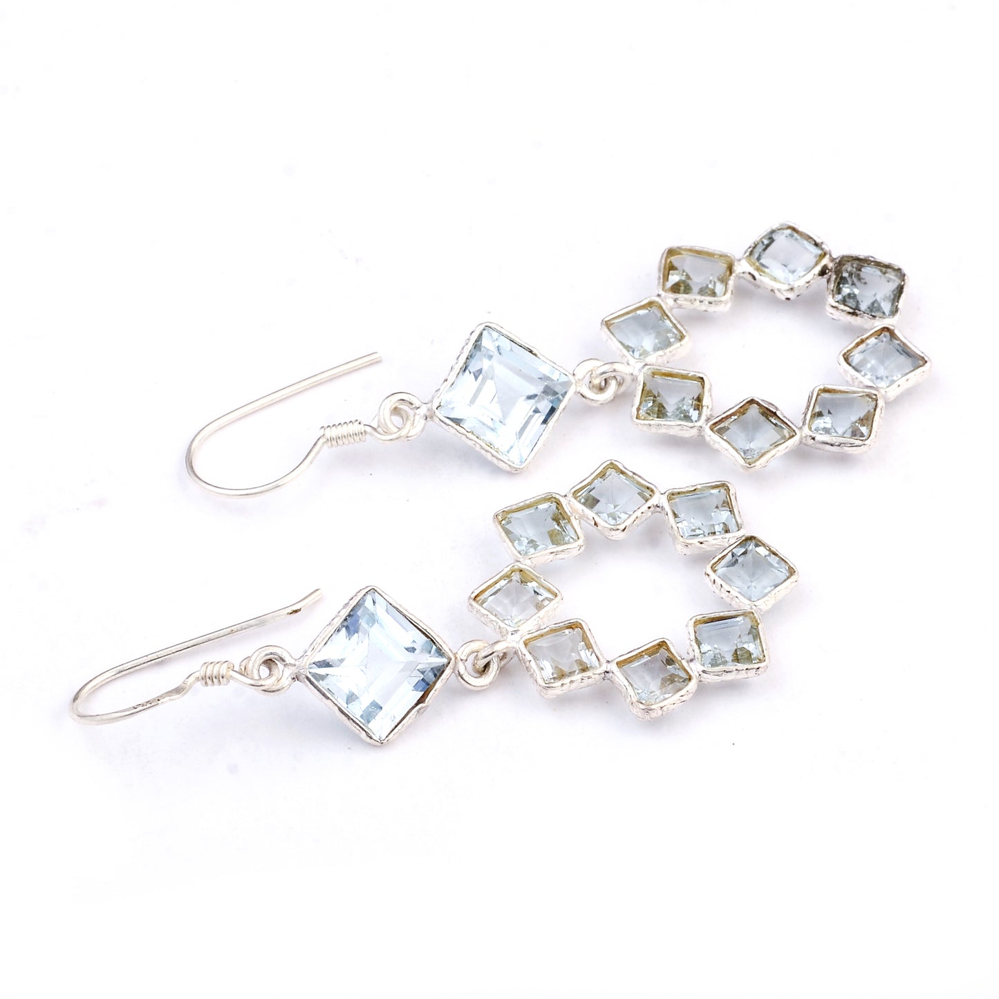 11.10 Ct Blue Topaz 925 Sterling Silver Earrings