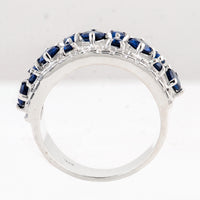 1.54 Ct Round Created Glass Sapphire 925 Sterling Silver Ring