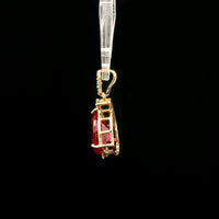 2.35 Ct Pear Lab Grown Ruby 14K Gold Pendant