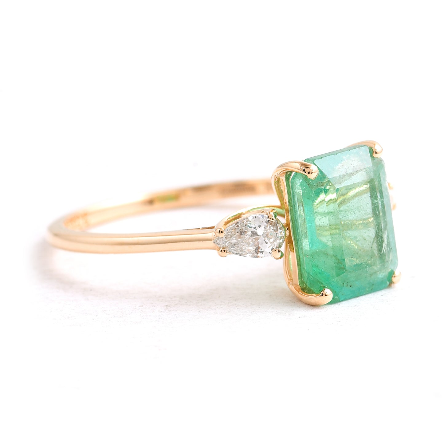 2.62 Ct Octagon Emerald 14K Gold Ring