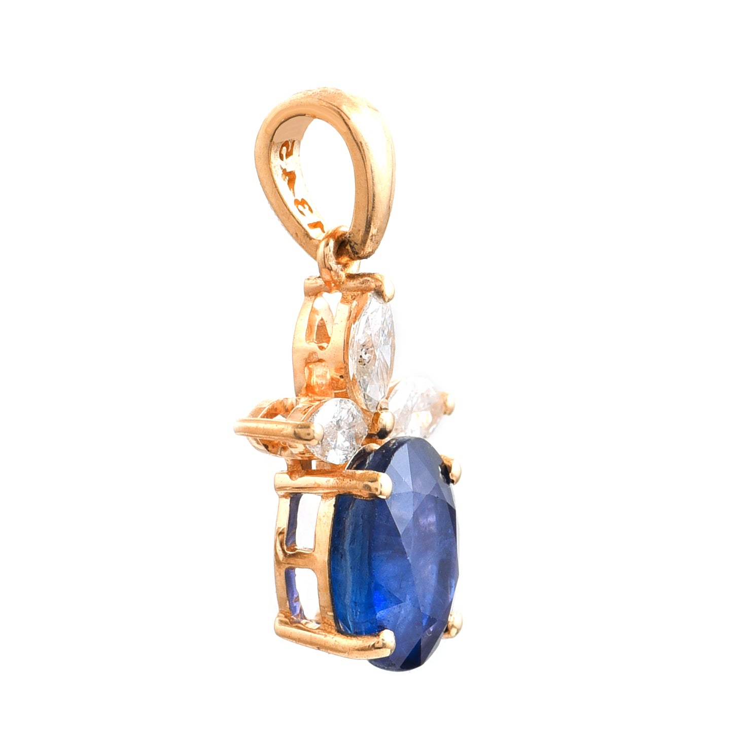 1.94 Ct Oval Sapphire 14K Gold Pendant