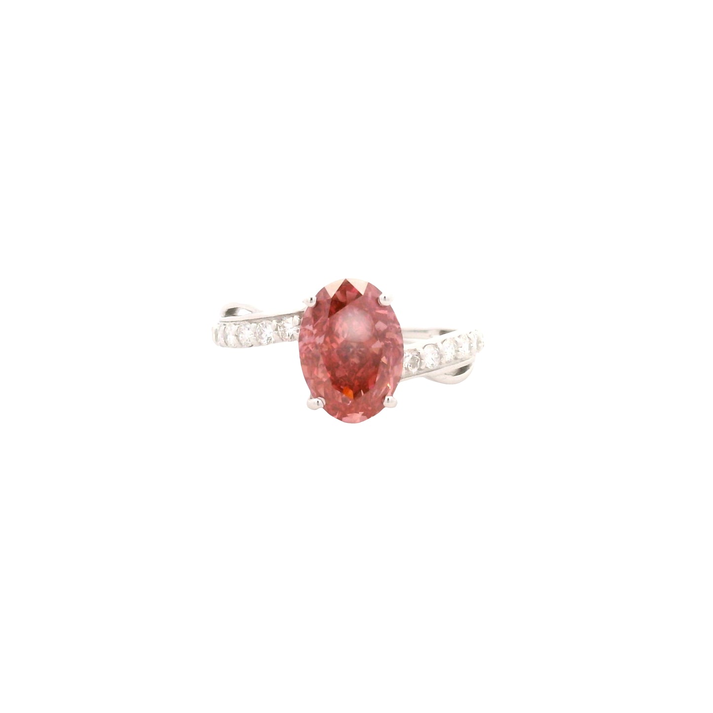 3.32 Carats Pink Lab Grown Diamond 14K Gold Ring