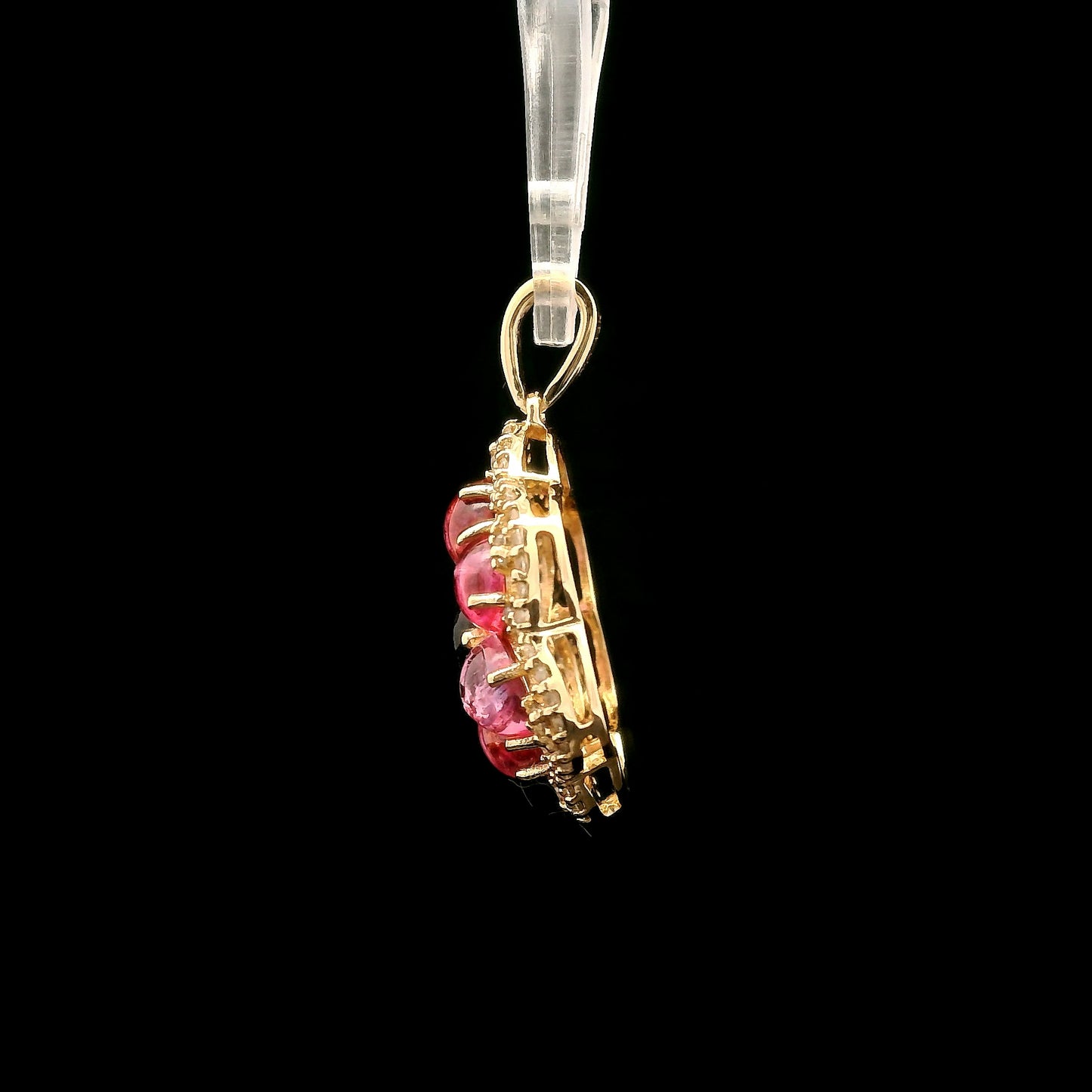 3.07 Ct Round Tourmaline 14K Gold Pendant