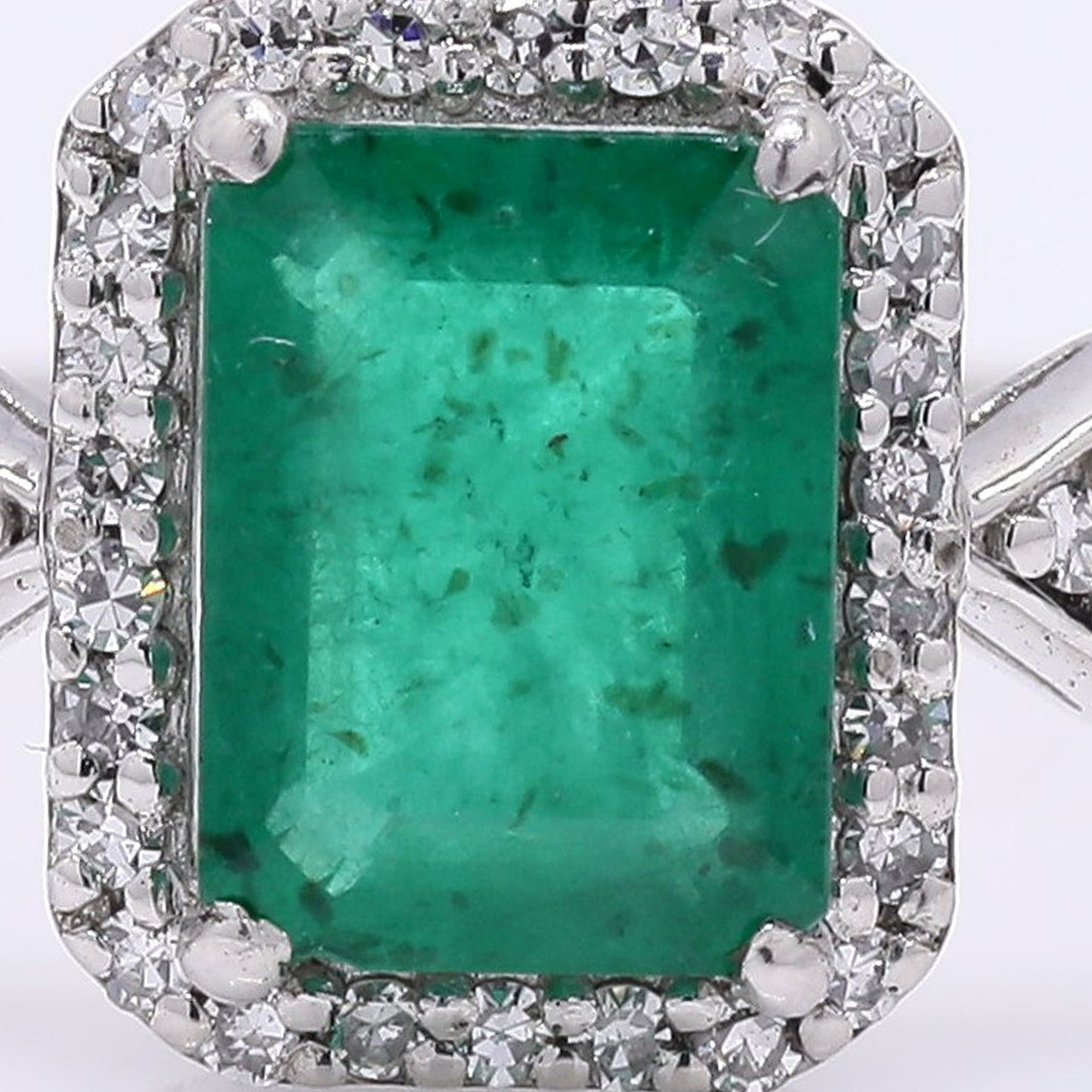 0.98 Ct Octagon Step Cut Natural Emerald 950 Platinum Ring