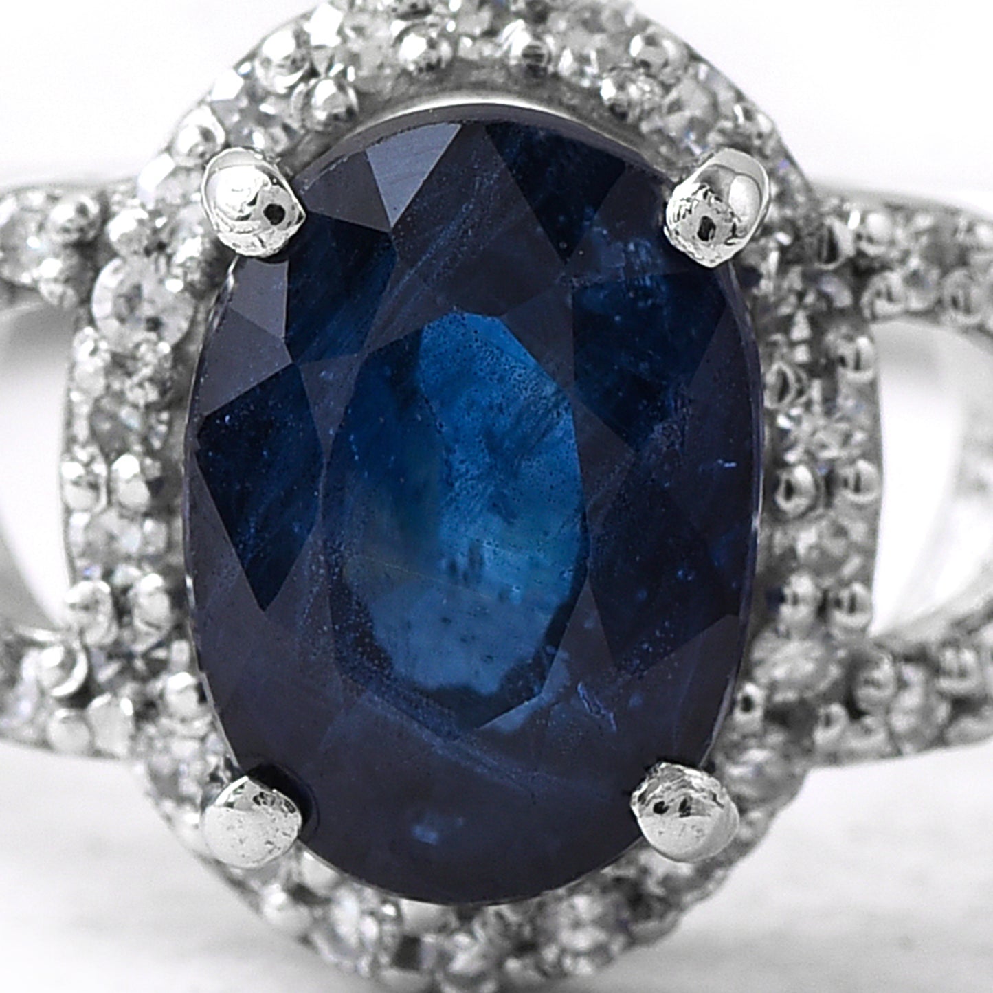1.48 Ct Oval Sapphire 950 Platinum Ring