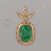 1.95 Ct Oval Emerald 9K Gold Pendant