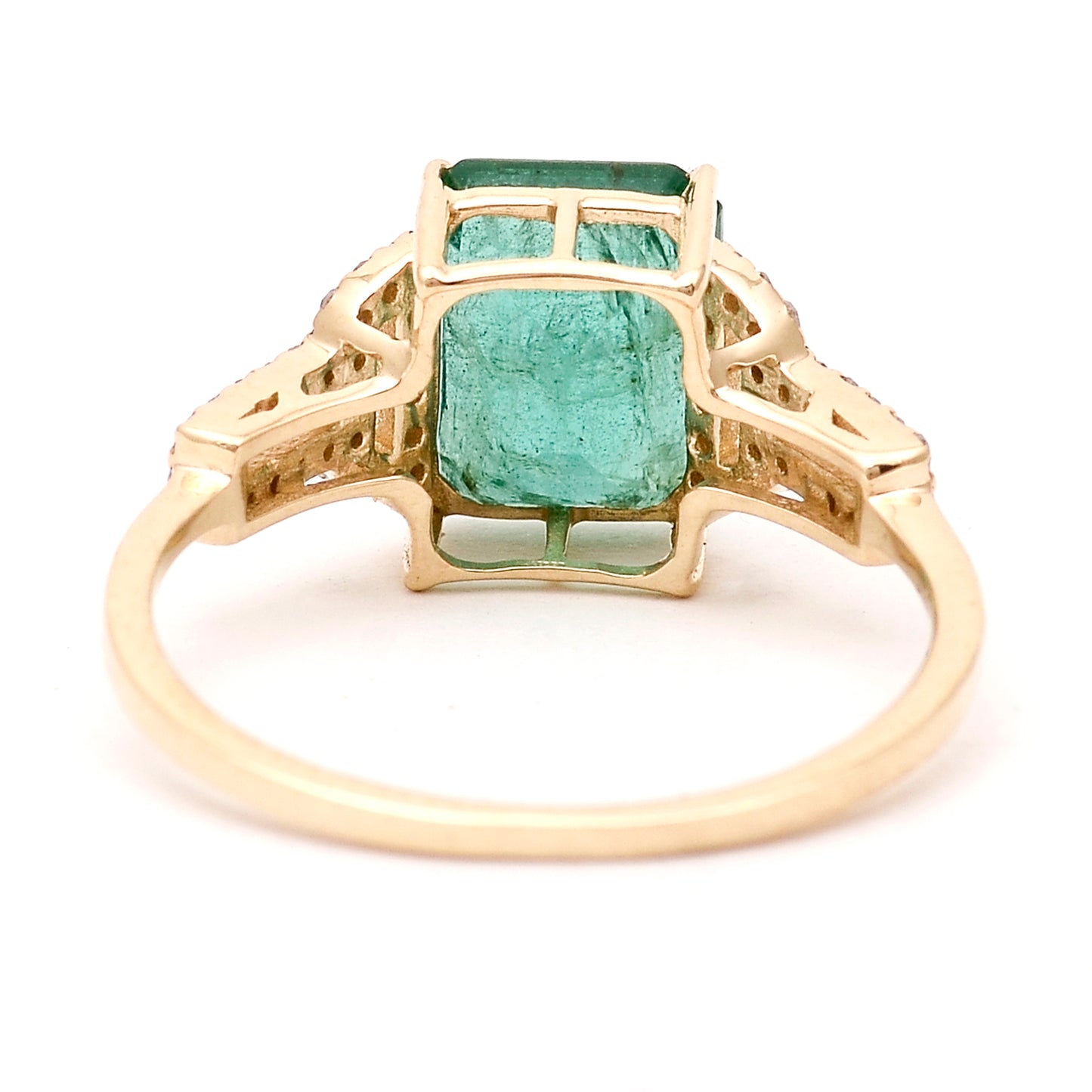 2.39 Ct Octagon Natural Emerald 14K Gold Ring