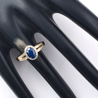 1.53 Ct Oval Mixed Cut Natural Sapphire 14K Gold Ring