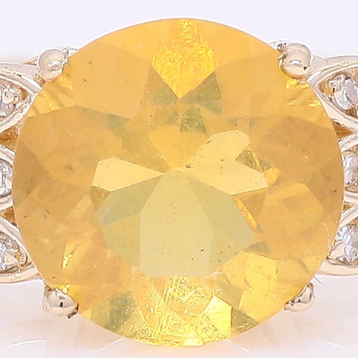 1.37 Ct Round Mixed Cut Natural Fire Opal 14K Gold Ring
