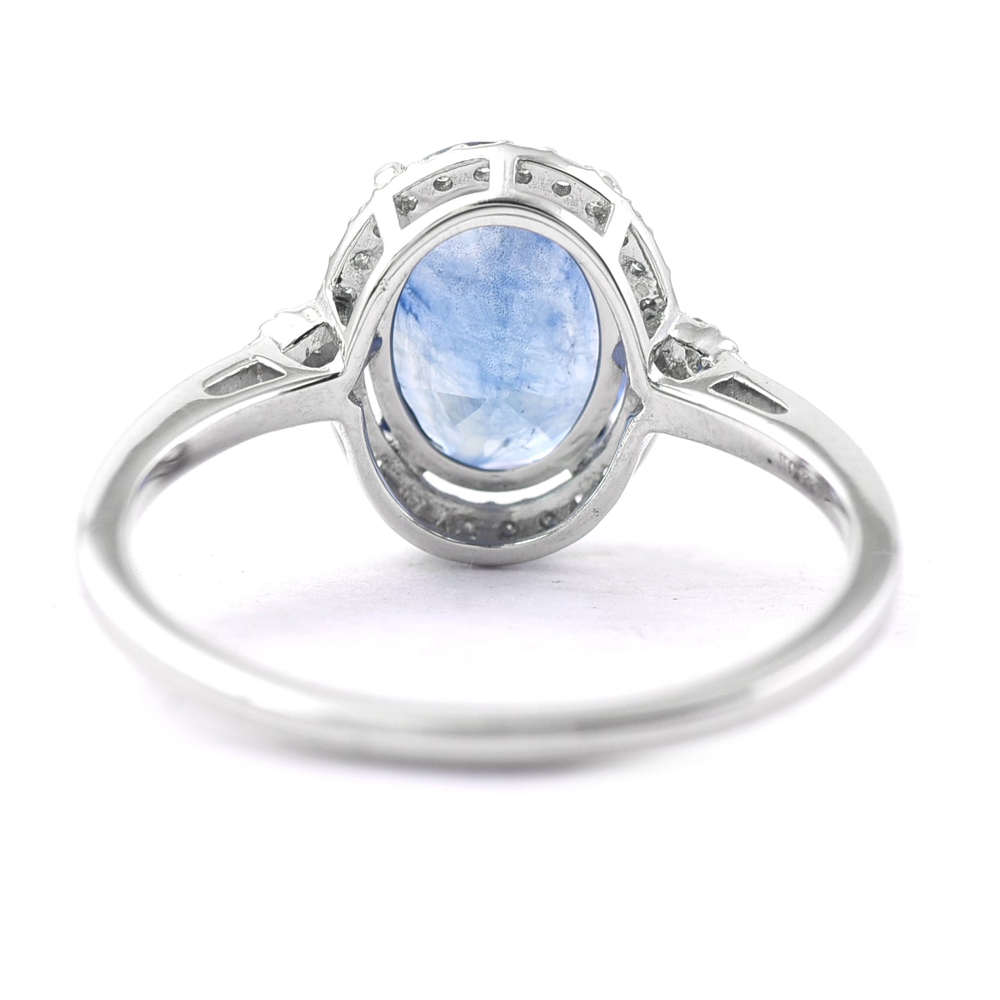 2.65 Ct Oval Mixed Cut Natural Sapphire 950 Platinum Ring