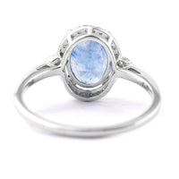 2.65 Ct Oval Mixed Cut Natural Sapphire 950 Platinum Ring