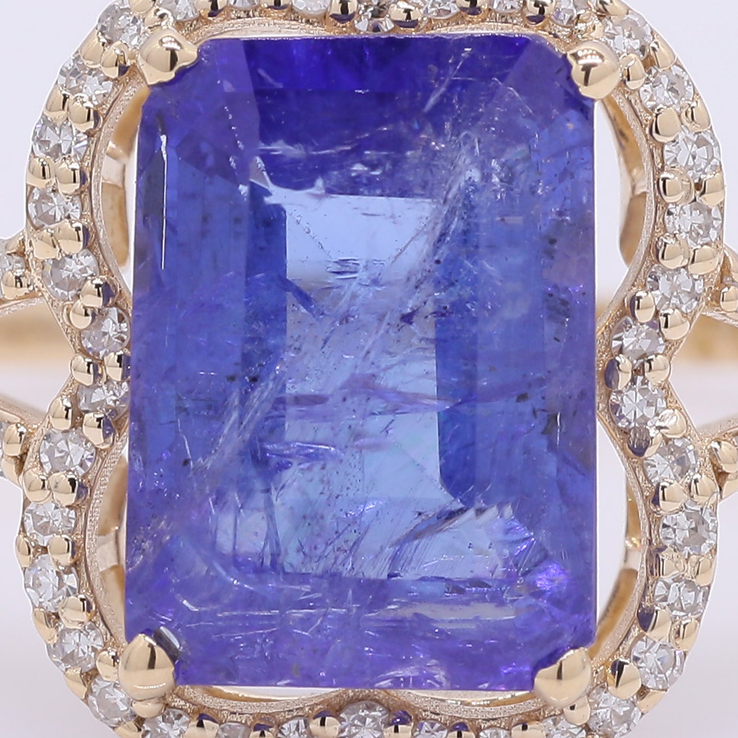 3.24 Ct Octagon Step Cut Natural Tanzanite 14K Gold Ring