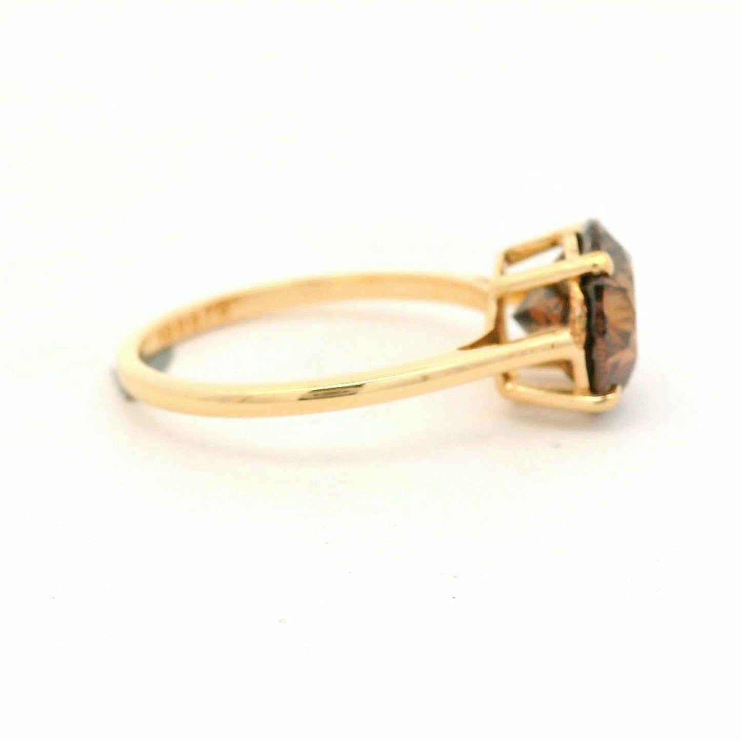 3.02 Ct Round Brown Diamond 14K Gold Ring