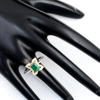1.15 Ct Emerald Cut Natural Beryl Emerald 14K Gold Ring
