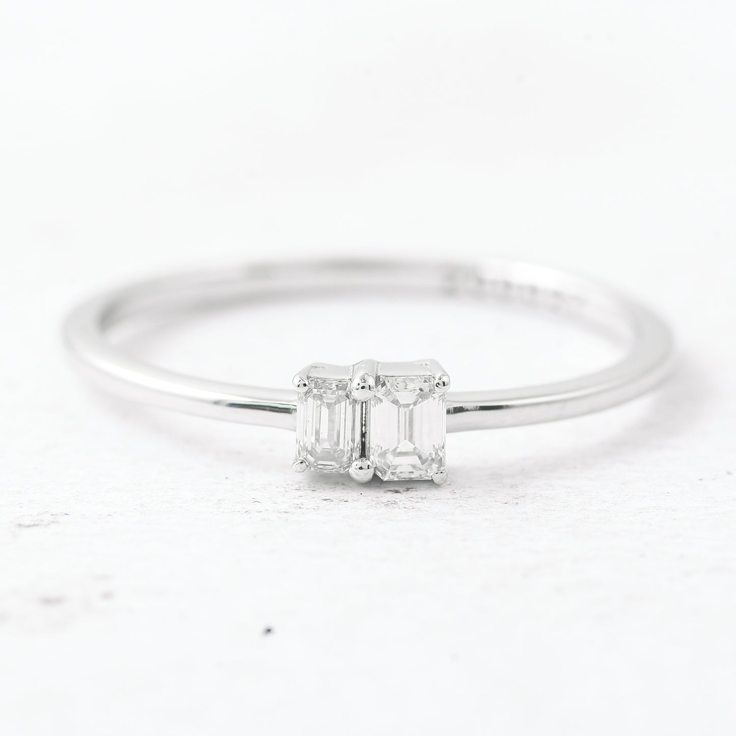 0.19 Ct Octagon Diamond 950 Platinum Ring