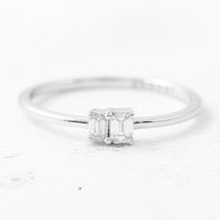 0.19 Ct Octagon Diamond 950 Platinum Ring