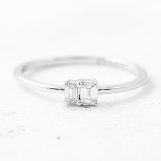 0.19 Ct Octagon Diamond 950 Platinum Ring