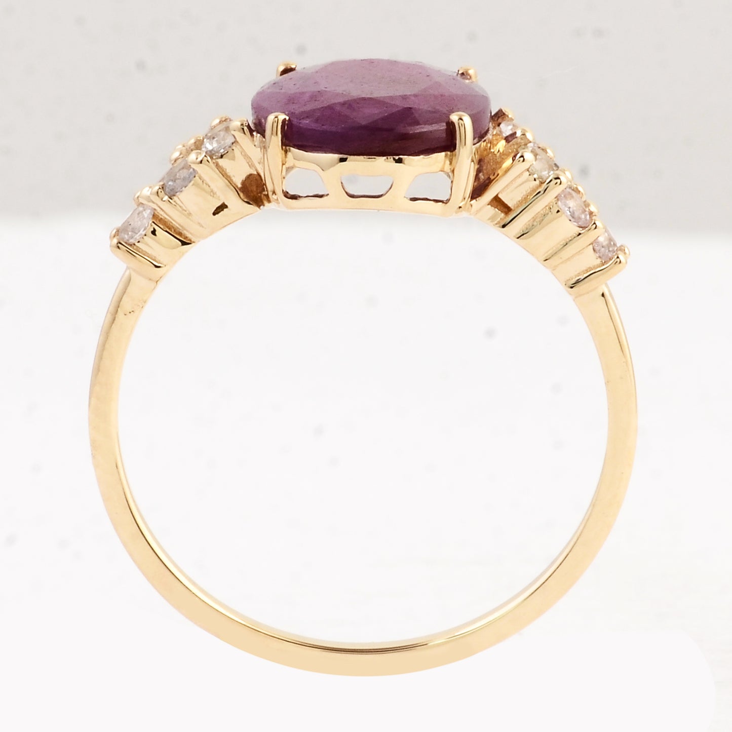 3.16 Ct Oval Ruby 14K Gold Ring