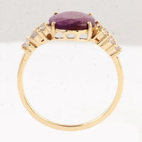 3.16 Ct Oval Ruby 14K Gold Ring