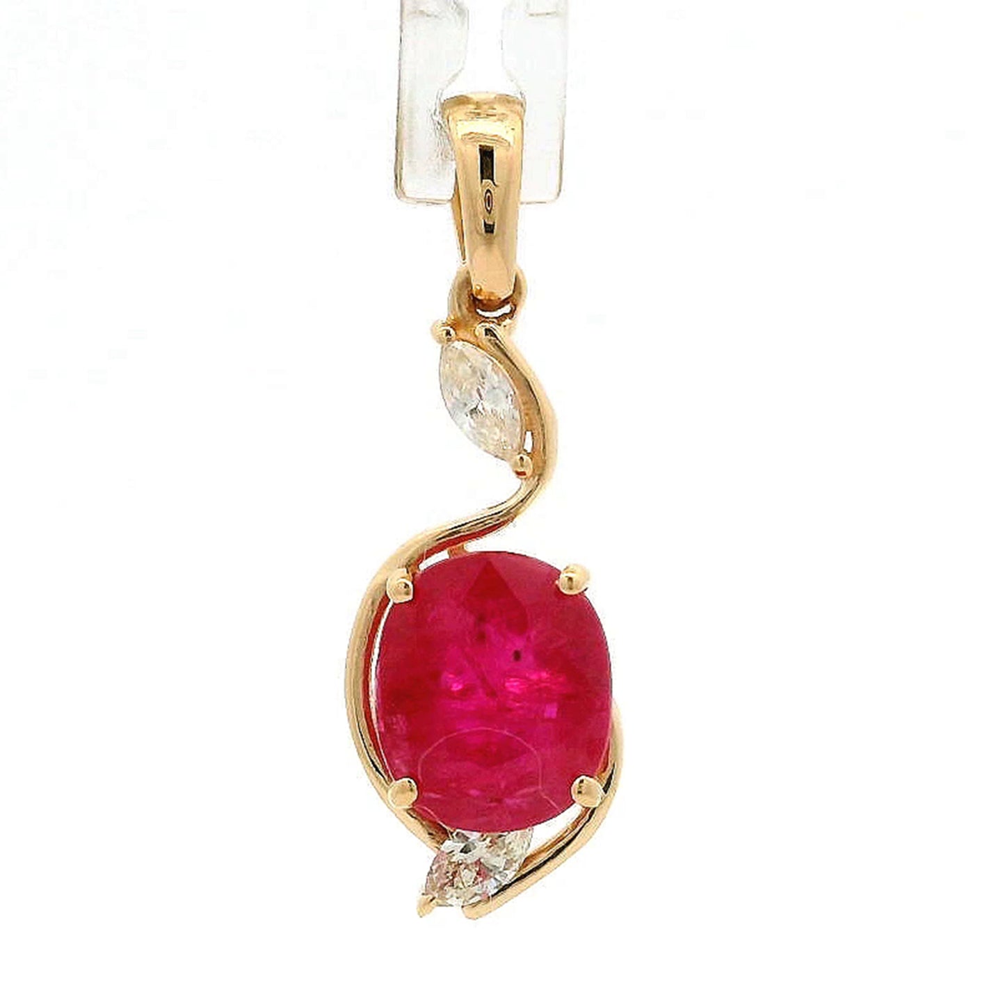 1.81 Ct Oval Ruby 14K Gold Pendant