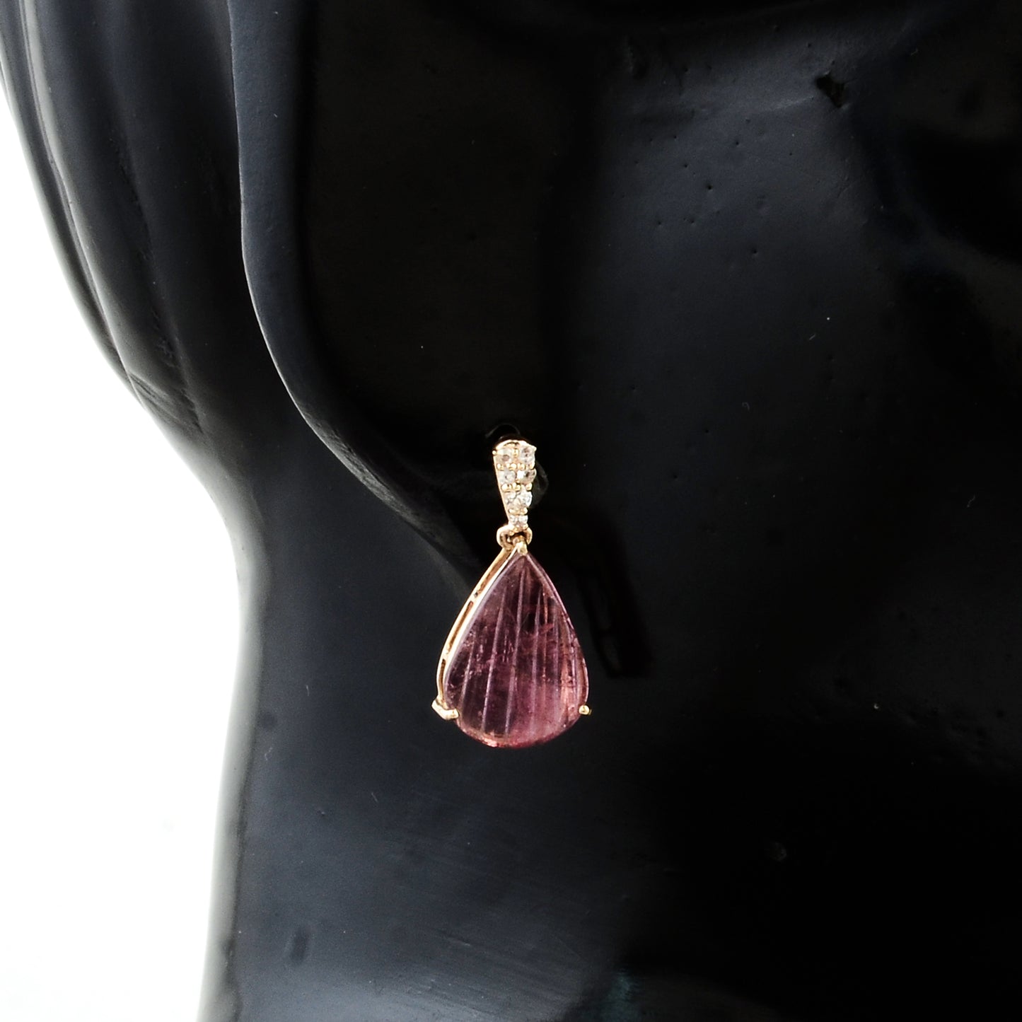 3.70 Ct Pear Tourmaline 14K Gold Earrings