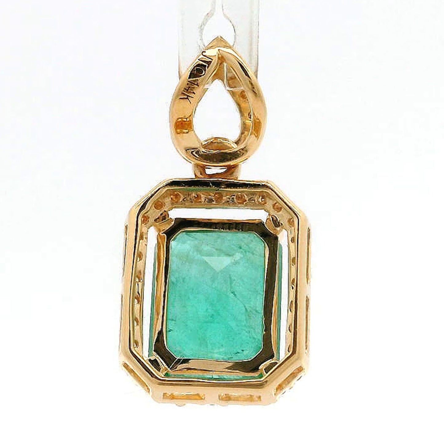 1.79 Ct Octagon Emerald 14K Gold Pendant