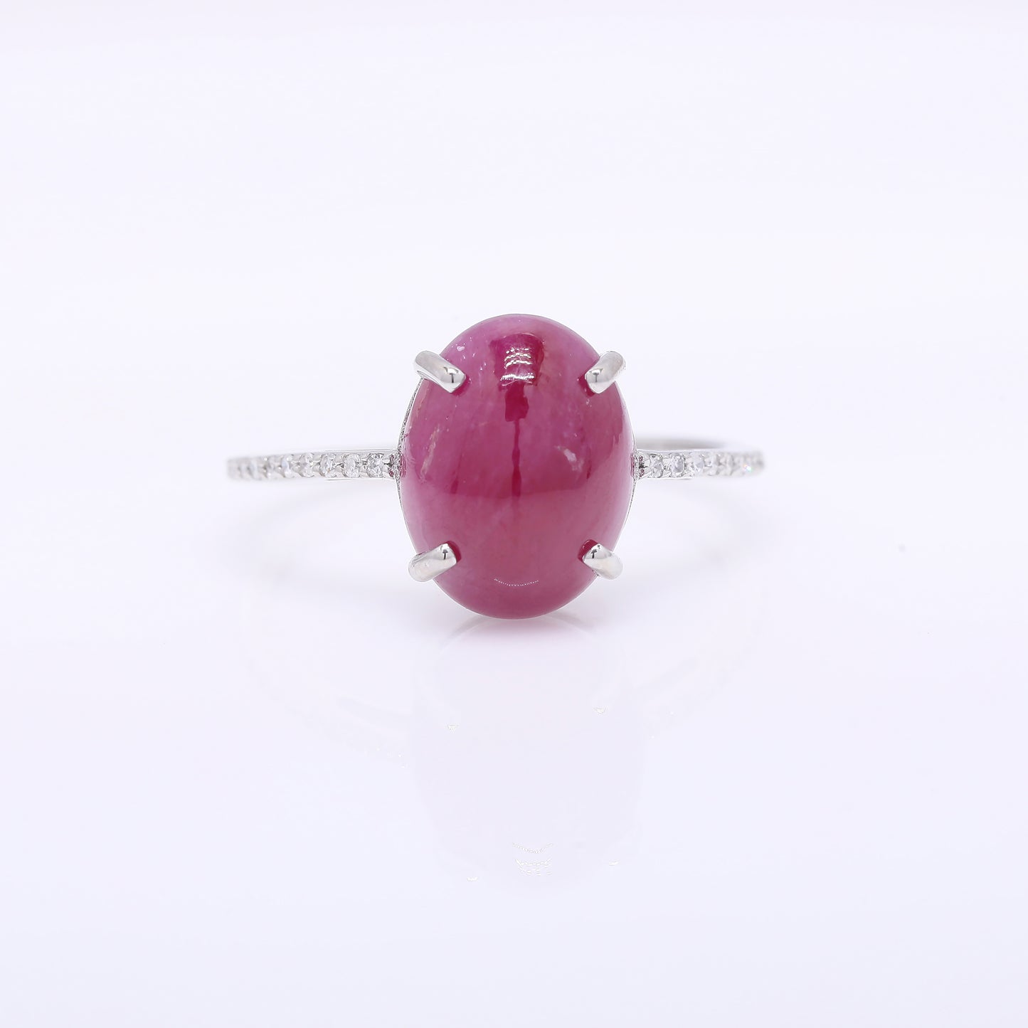 5.84 Ct Oval Mixed Cut Natural Ruby 950 Platinum Ring
