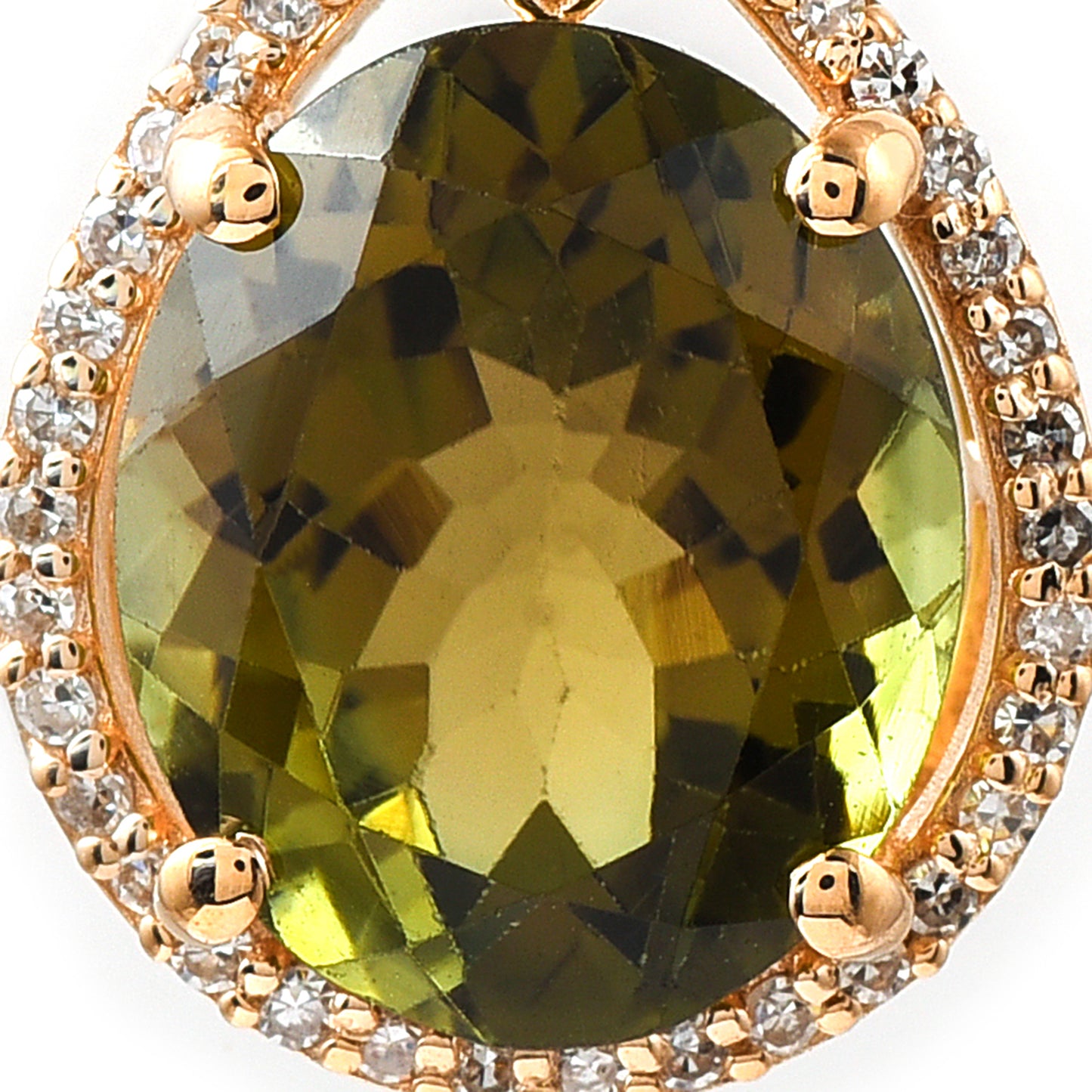 1.19 Ct Oval Mixed Cut Natural Tourmaline 14K Gold Pendant