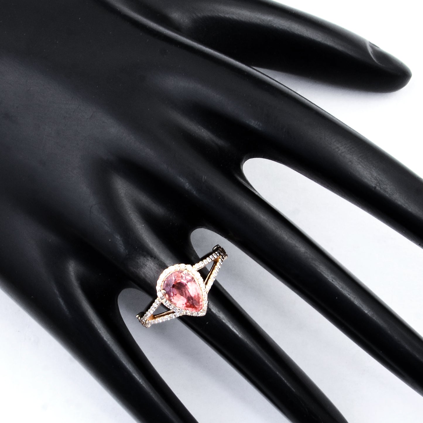1.50 Ct Pear Mixed Cut Natural Tourmaline 14K Gold Ring