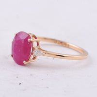 2.34 Ct Oval Natural Ruby 14K Gold Ring