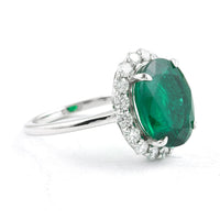 6.24 Ct Oval Emerald 950 Platinum Ring