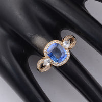 2.26 Ct Cushion Sapphire 9K Gold Ring