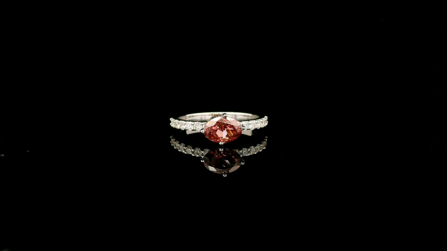 1.39 Carats Pink Lab Grown Diamond 14K Gold Ring