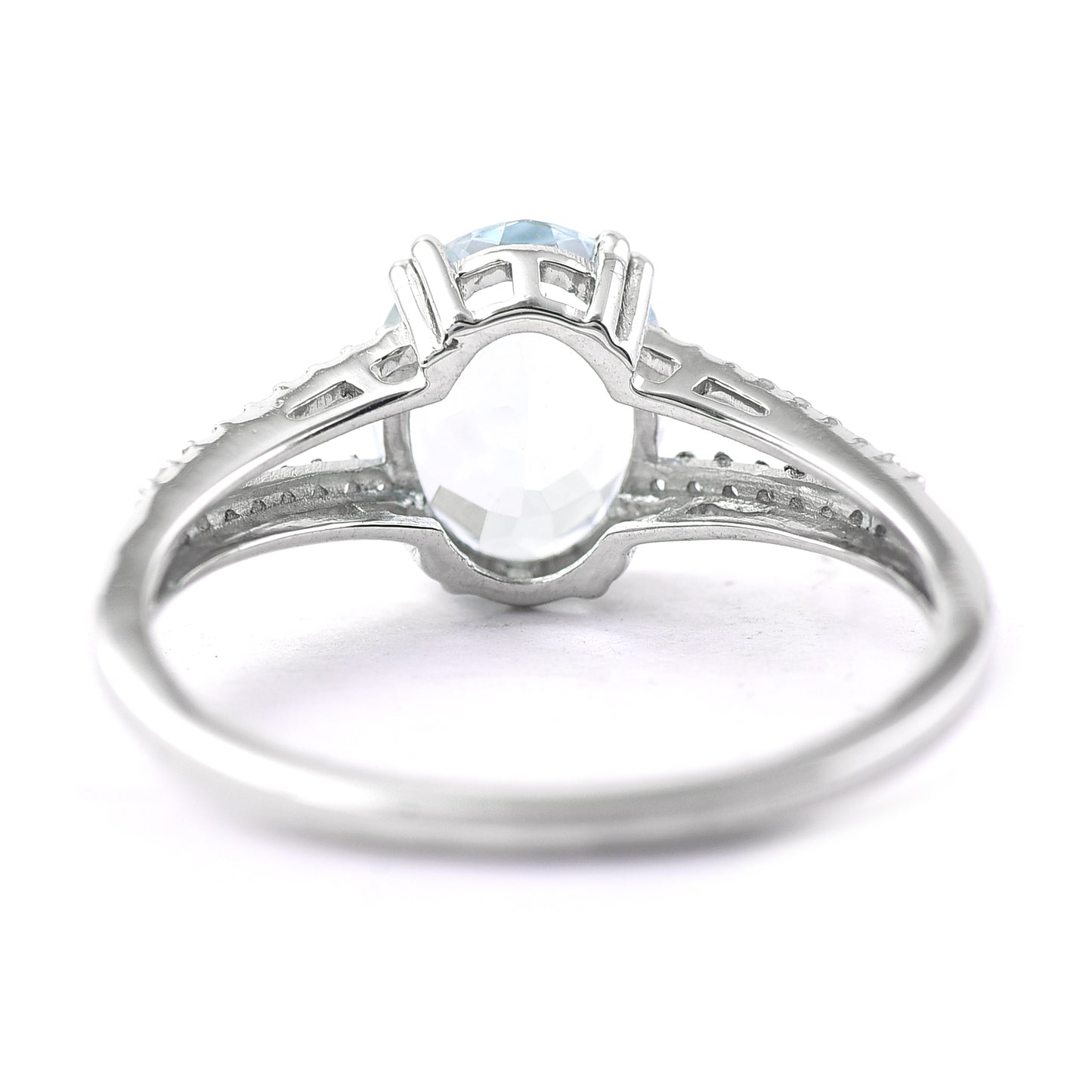 1.46 Ct Oval Mixed Cut Natural Aquamarine 950 Platinum Ring