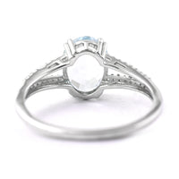 1.46 Ct Oval Mixed Cut Natural Aquamarine 950 Platinum Ring