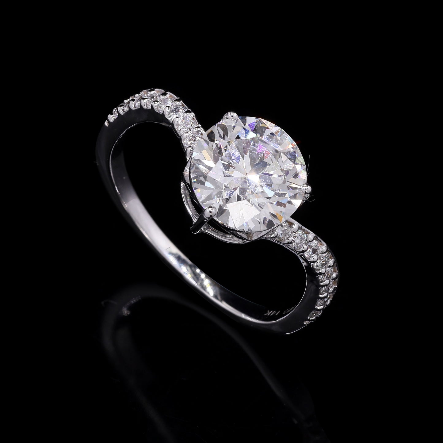 2.33 Carats Lab Grown Diamond 14K Gold Ring