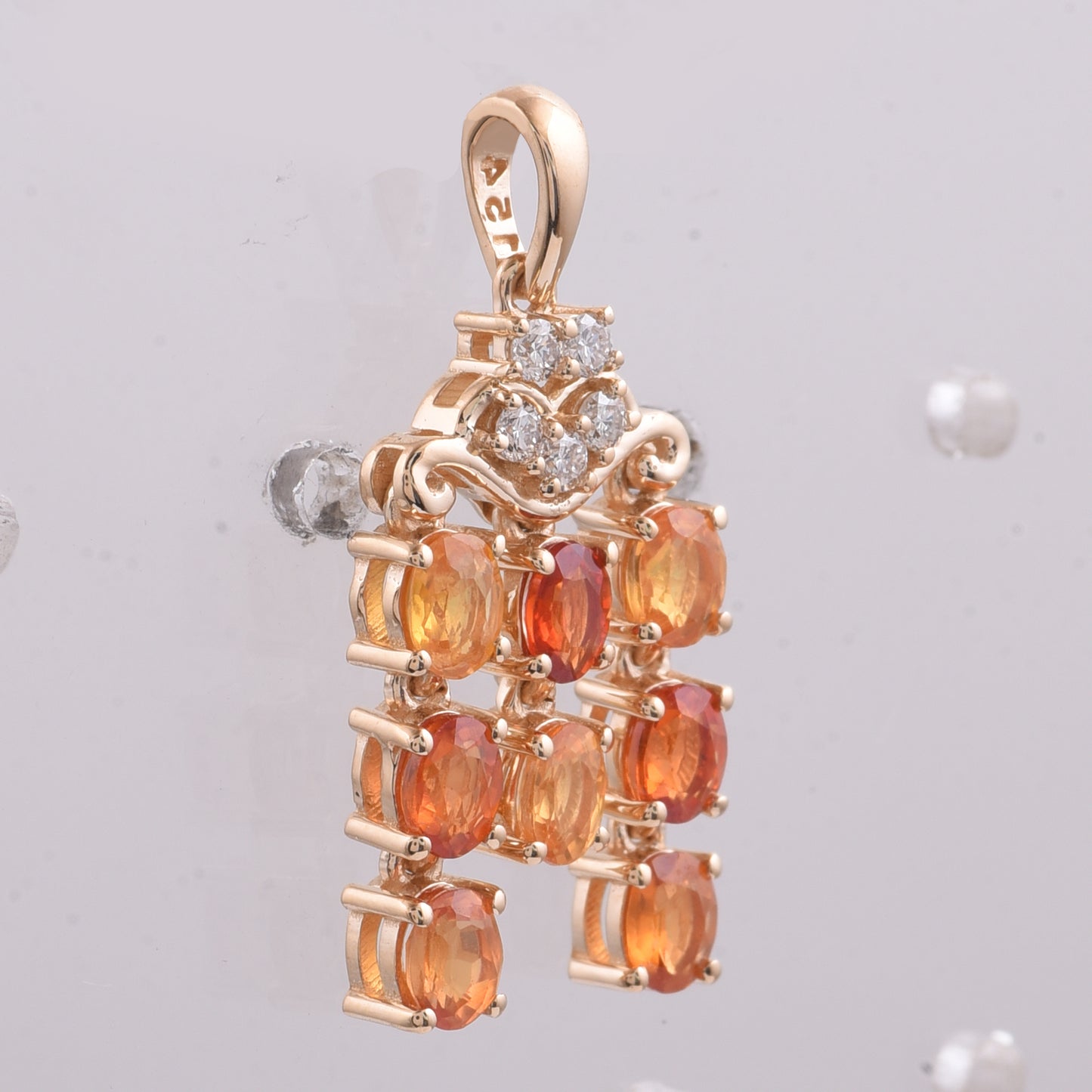1.67 Ct Oval Natural Multi Coloured Sapphire 14K Gold Pendant