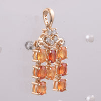 1.67 Ct Oval Natural Multi Coloured Sapphire 14K Gold Pendant