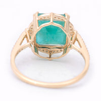 3.75 Ct Octagon Step Cut Natural Emerald 14K Gold Ring