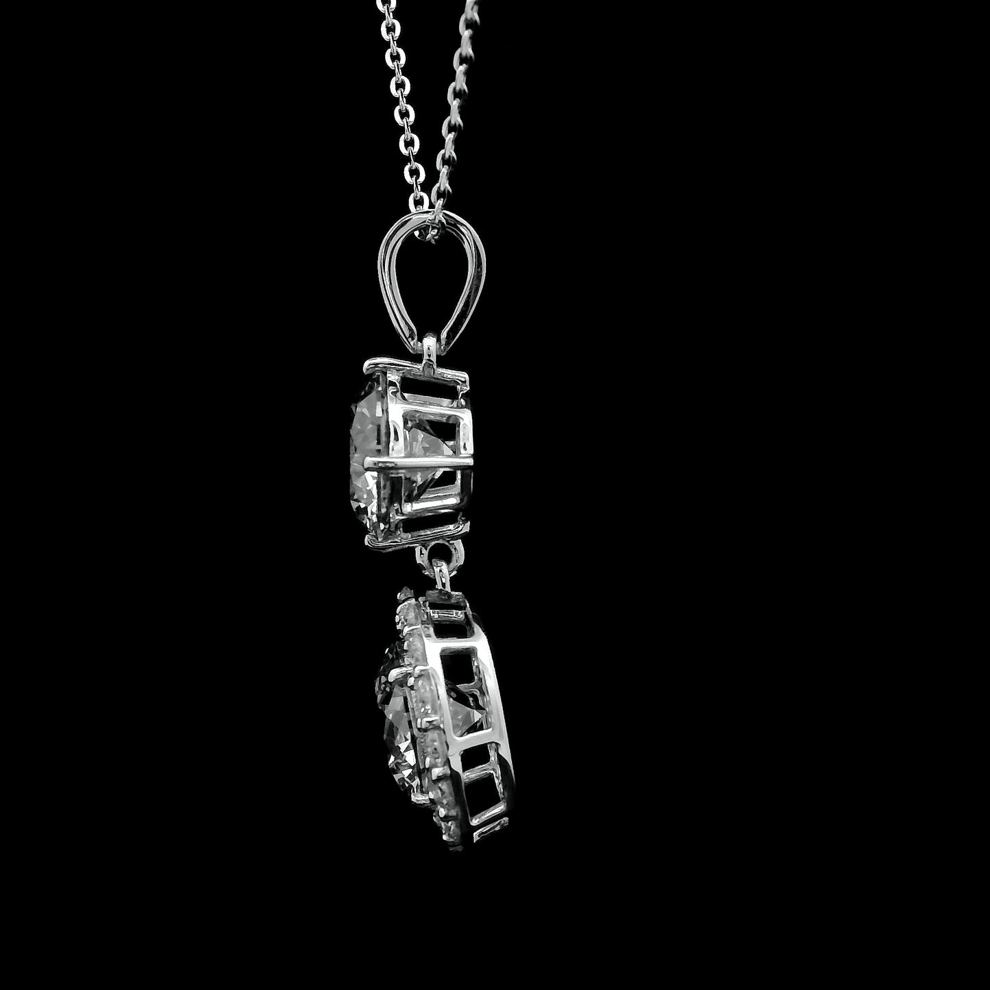 3.55 Carats Lab Grown Diamond 14K Gold Pendant