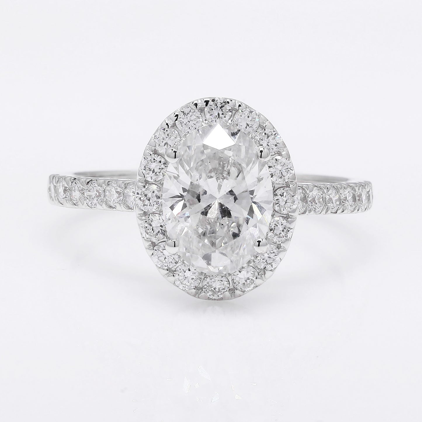 2.14 Ct Oval Brilliant Lab Grown Diamond 14K Gold Ring
