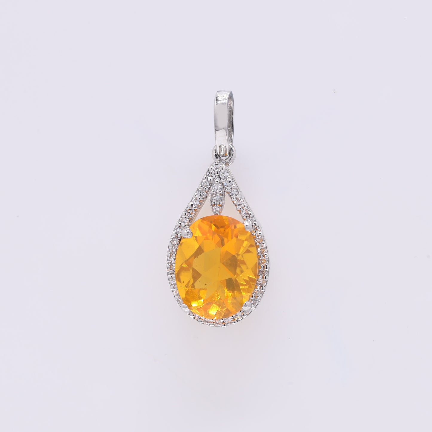 1.79 Ct Oval Mixed Cut Natural Fire Opal 950 Platinum Pendant