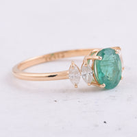 1.15 Ct Oval Natural Emerald 14K Gold Ring