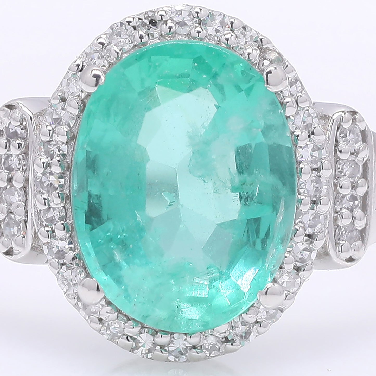1.65 Ct Oval Mixed Cut Natural Emerald 950 Platinum Ring