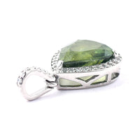 2.74 Ct Pear Mixed Cut Natural Green Sapphire 950 Platinum Pendant